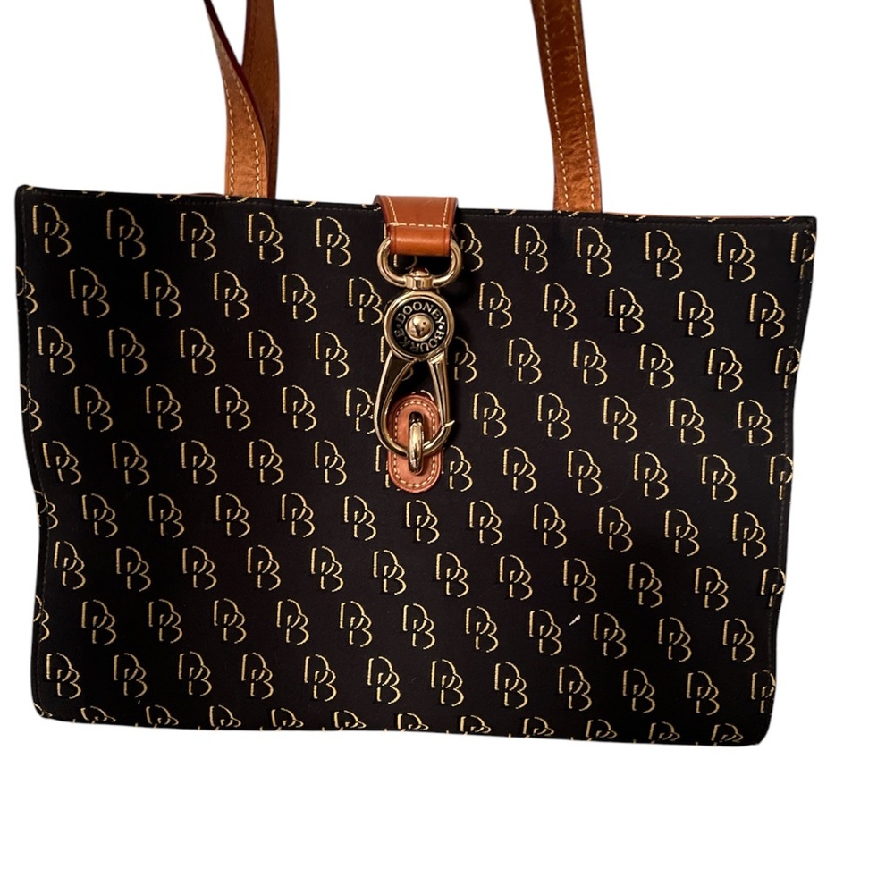 Dooney & Bourke Black and Brown Tote Bag 14 x 10